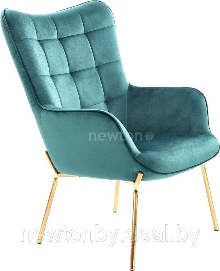 Интерьерное кресло Halmar Castel 2 (темно-зеленый/золотой) - фото 1 - id-p218547768