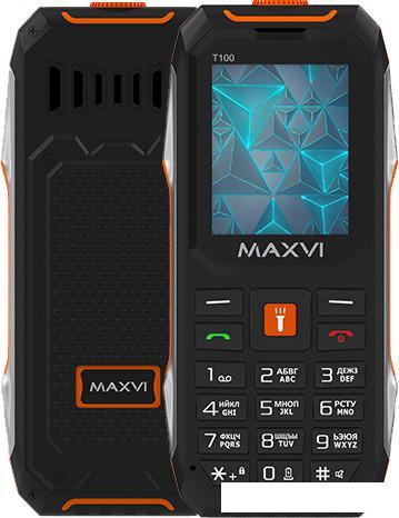 Кнопочный телефон Maxvi T100 (оранжевый) - фото 1 - id-p218397848