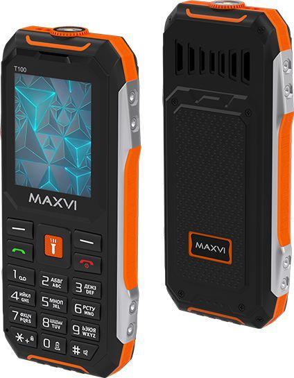 Кнопочный телефон Maxvi T100 (оранжевый) - фото 2 - id-p218397848