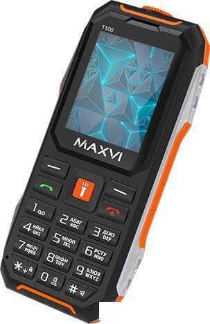 Кнопочный телефон Maxvi T100 (оранжевый) - фото 9 - id-p218397848