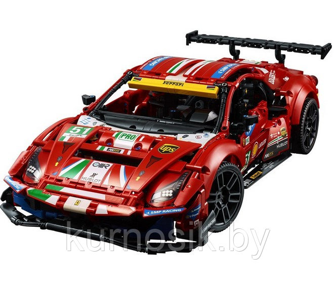 Конструктор 488 KING Автомобиль Ferrari 488GTE, 1677 деталей - фото 2 - id-p218561254