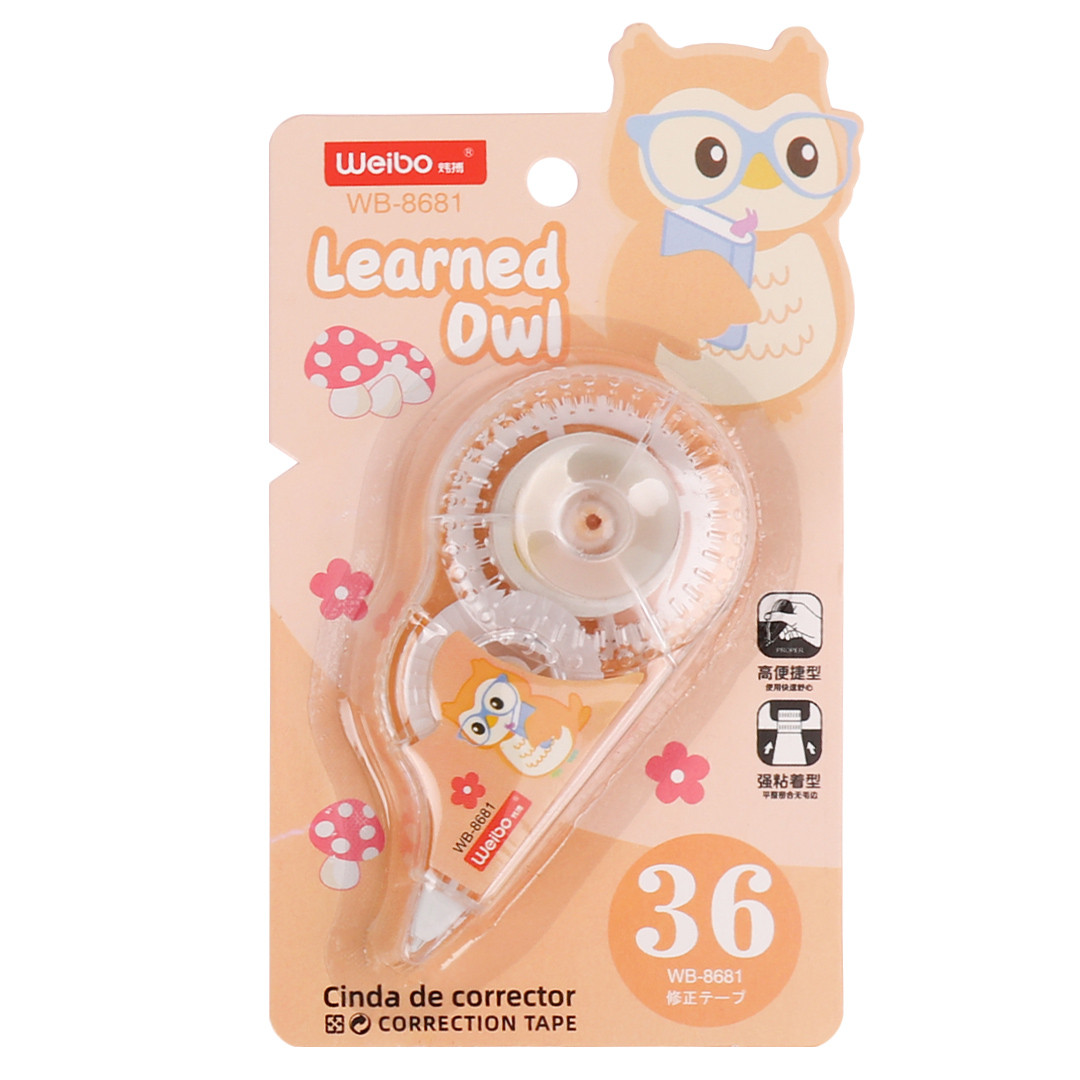 Корректирующая лента в роллере Weibo «LEARNED OWL» 5мм x 8м (Цена с НДС) - фото 4 - id-p218560508