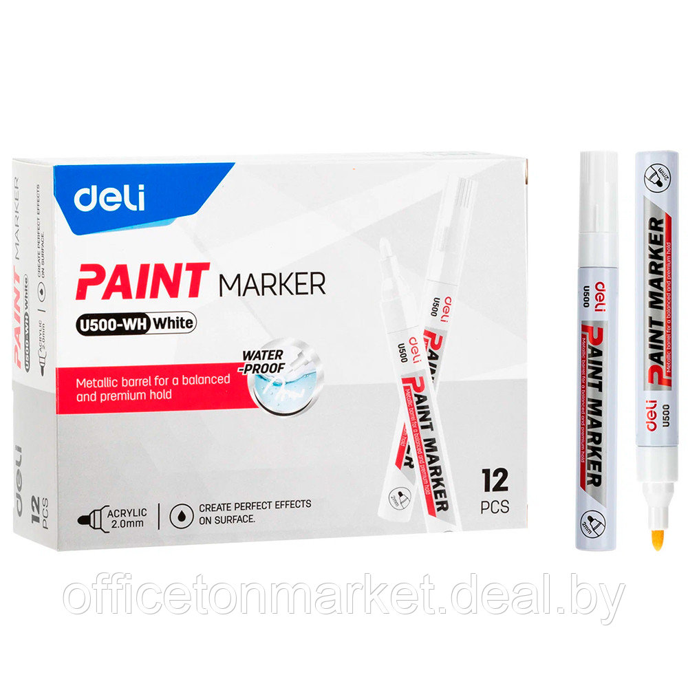 Маркер перманентный на нитрокраске "Paint marker", белый - фото 4 - id-p218438518