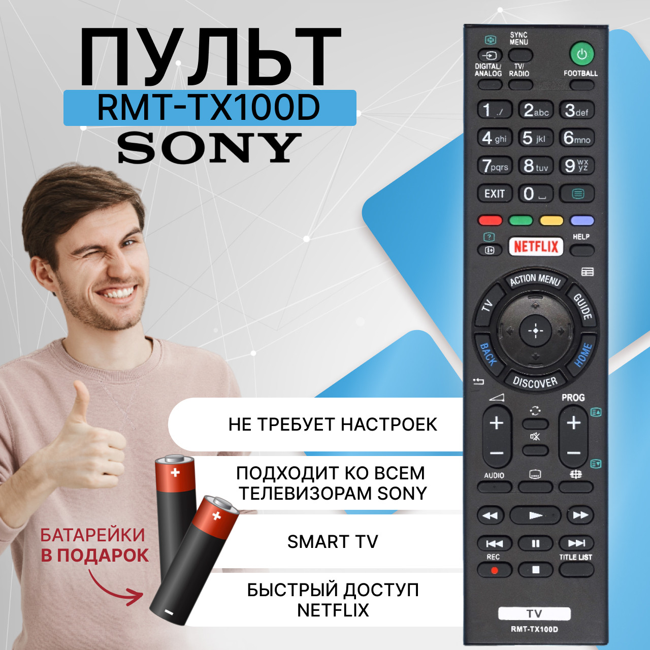 Пульт телевизионный Sony RMT-TX100D ic