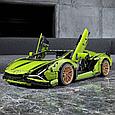Конструктор KK6891 KING Автомобиль Lamborghini Sian FKP 37 зеленый, 3728 деталей, фото 7
