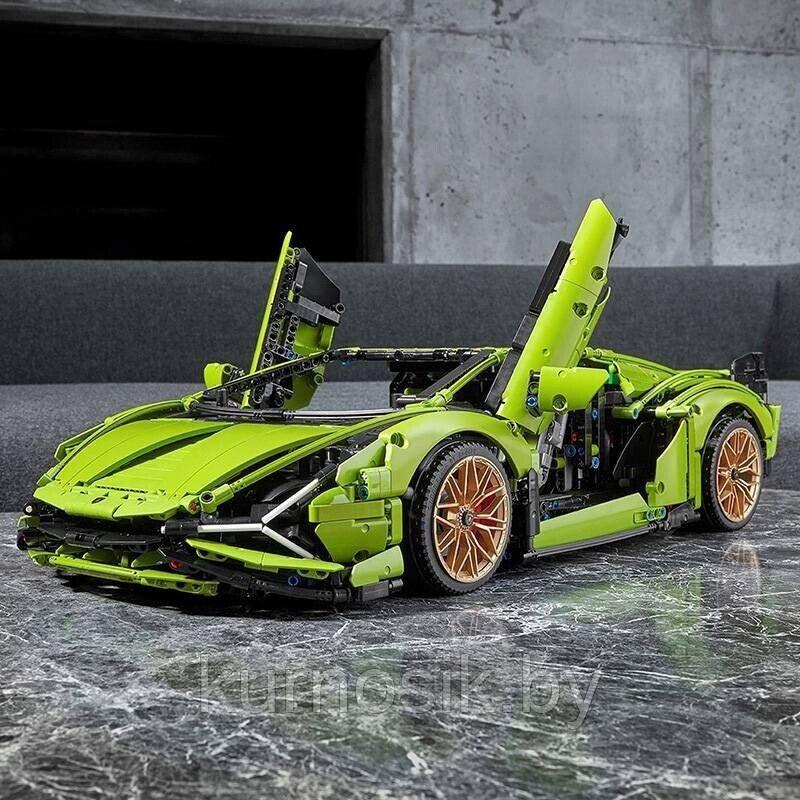 Конструктор KK6891 KING Автомобиль Lamborghini Sian FKP 37 зеленый, 3728 деталей - фото 7 - id-p218570297