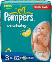 Pampers Active Baby-Dry 3 Midi (82 шт)