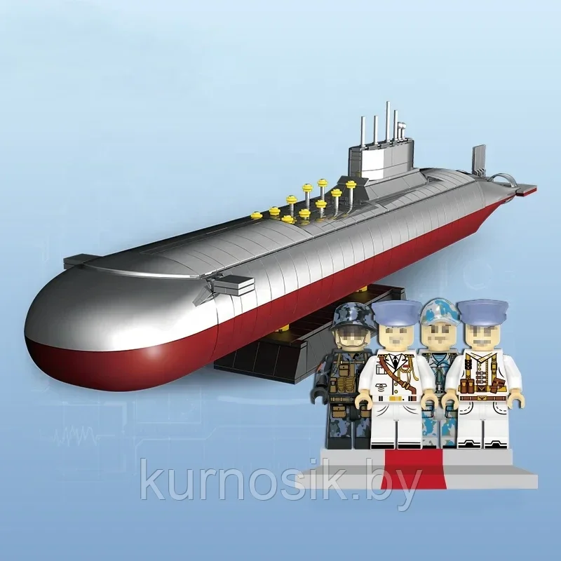 Конструктор QJ5064 ZHE GAO Подводная лодка Проект 941 Акула, 1105 деталей - фото 2 - id-p218575880