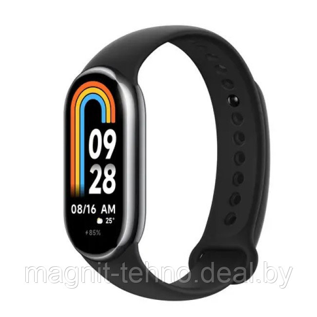 Фитнес-браслет Xiaomi Smart Band 8 (серый, с черным силиконовым ремешком, международная версия)