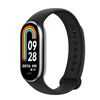 Фитнес-браслет Xiaomi Smart Band 8 (серый, с черным силиконовым ремешком, международная версия)