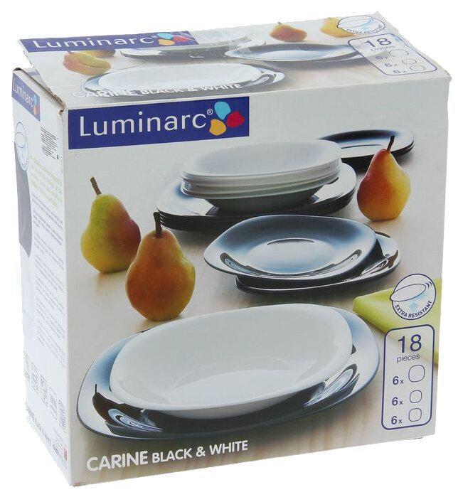 LUMINARC КАРИН столовый набор 18 предметов черно-белый (N1489) - фото 2 - id-p218438710