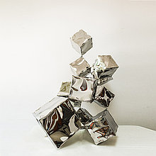 Абстрактная скульптура  "КУБ" из нержавеющей стали