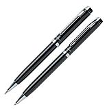 Набор "Luzern": ручка шариковая автоматическая, карандаш автоматический, 0,7 мм, черный, серебристый, фото 2