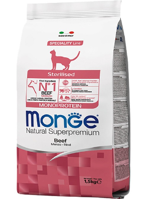 Monge Monoprotein Sterilized cat Manzo (говядина), 1,5 кг - фото 2 - id-p218578078