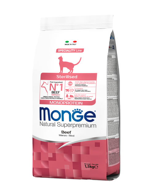 Monge Monoprotein Sterilized cat Manzo (говядина), 1,5 кг - фото 4 - id-p218578078
