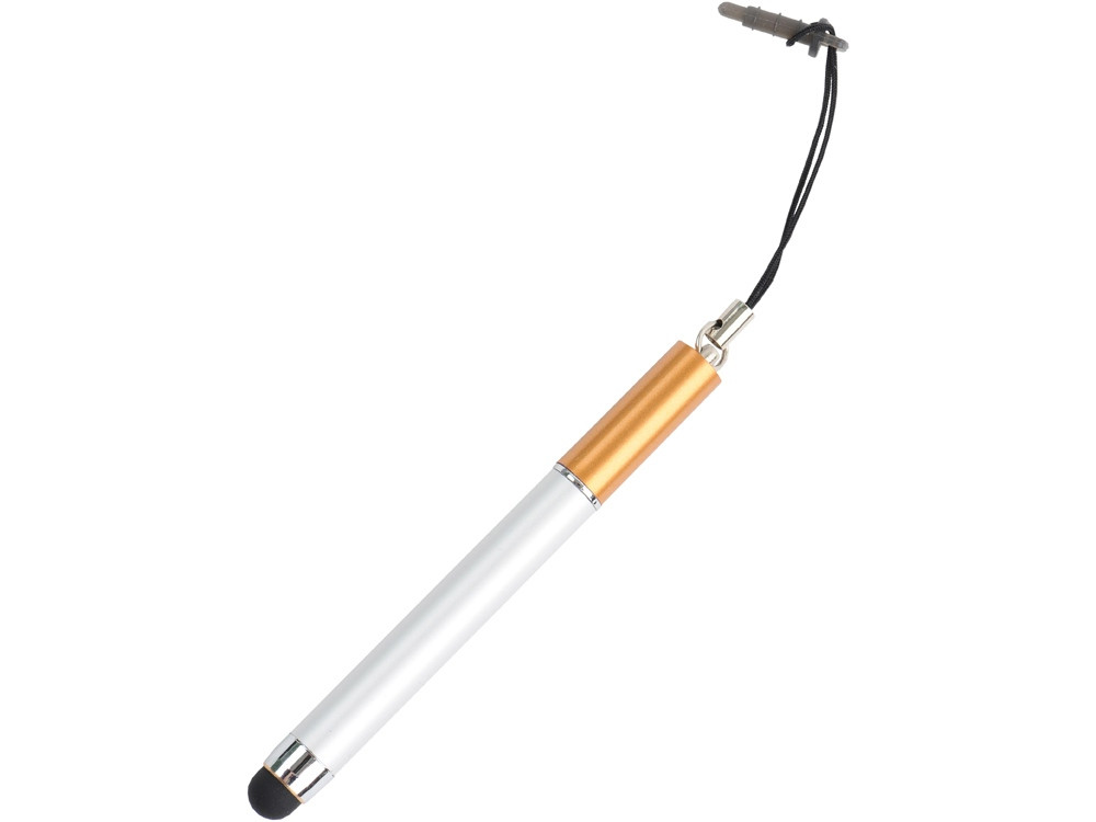Ручка-подвеска на мобильный телефон со стилусом, серебристый/золотистый - фото 1 - id-p218578531