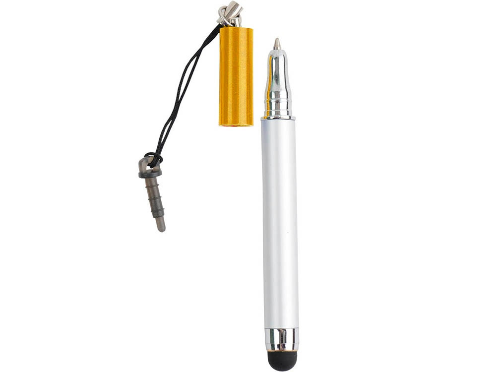 Ручка-подвеска на мобильный телефон со стилусом, серебристый/золотистый - фото 2 - id-p218578531
