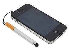 Ручка-подвеска на мобильный телефон со стилусом, серебристый/золотистый, фото 2