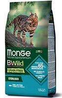 Monge Bwild Grain Free Sterilized cat (тунец), 1,5 кг