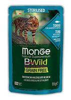 Monge Cat BWild Sterilised (соус, тунец с овощами), 85 гр