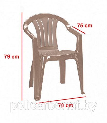 Кресло из пластмассы Sicilia, цвет капучино - фото 3 - id-p177458245