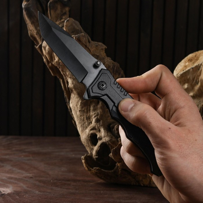 Нож складной "Акула" 21см, клинок 90мм/2,8мм, со стропорезом и стеклобоем - фото 2 - id-p218580521