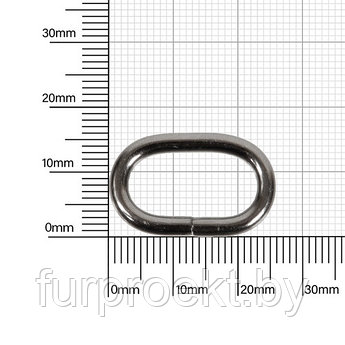 Кольцо овальное 20х10мм (3,1-3,15) блек никель роллинг D