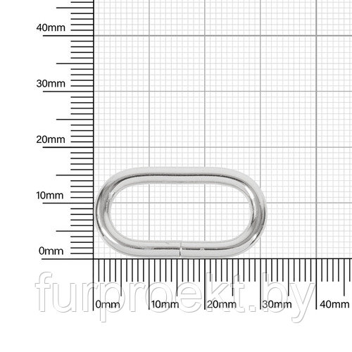 Кольцо овальное 25х10мм (3,10-3,15мм) никель роллинг D