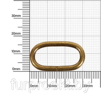 Кольцо овальное 25х10мм (3,10-3,15мм) антик роллинг D