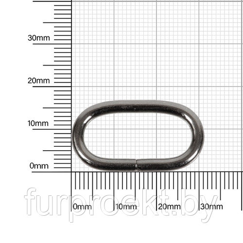 Кольцо овальное 25х10мм (3,10-3,15мм) блек никель роллинг D