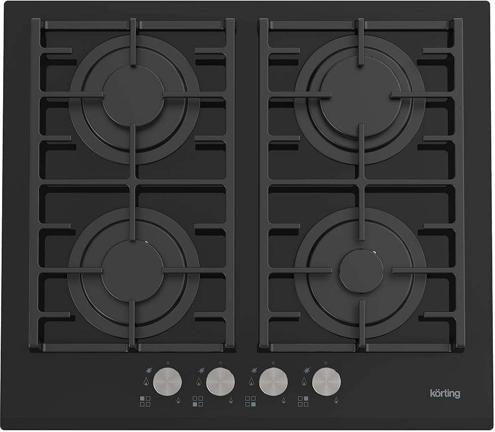 Встраиваемая варочная панель KORTING HGG 6805 CN газовая, закаленного стекла, ширина 60 см, 4 - фото 1 - id-p218586048