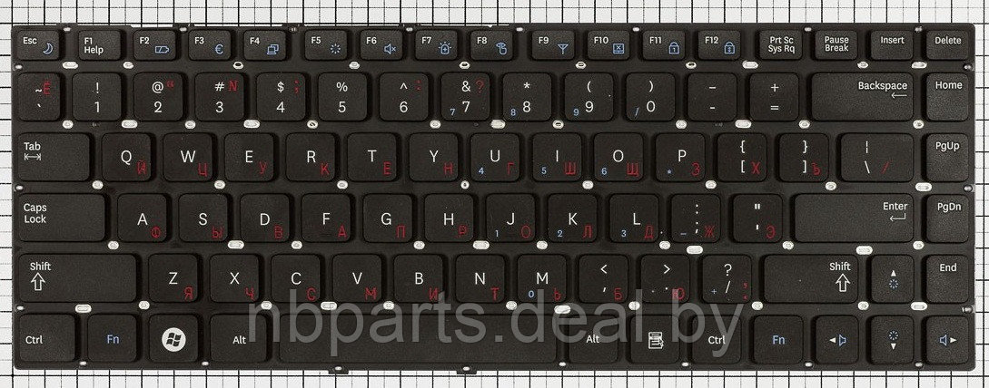 Клавиатура для ноутбука Samsung Q430, QX410, чёрная, RU - фото 1 - id-p181385651