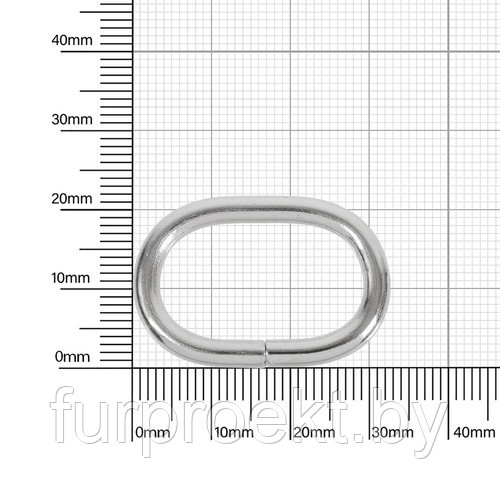 Кольцо овальное 25х15мм (3,5мм)  никель роллинг