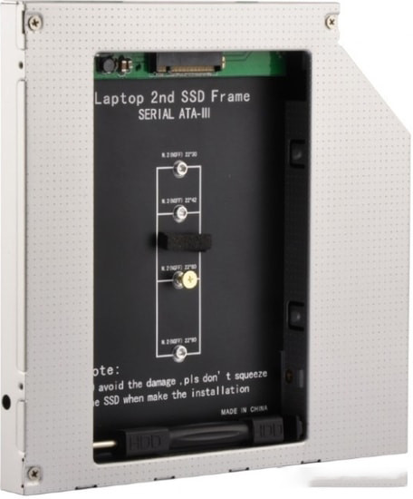 Адаптер A-SATA12M2-01 Gembird для SSD M.2 в DVD-slot 12.7mm notebok /Cablexpert/ - фото 1 - id-p218586789