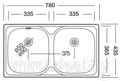 Мойка кухонная Kromevye EC189 - фото 2 - id-p218591648