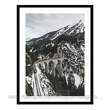 Постер 30х40 Природа (Железная дорога в Альпах)