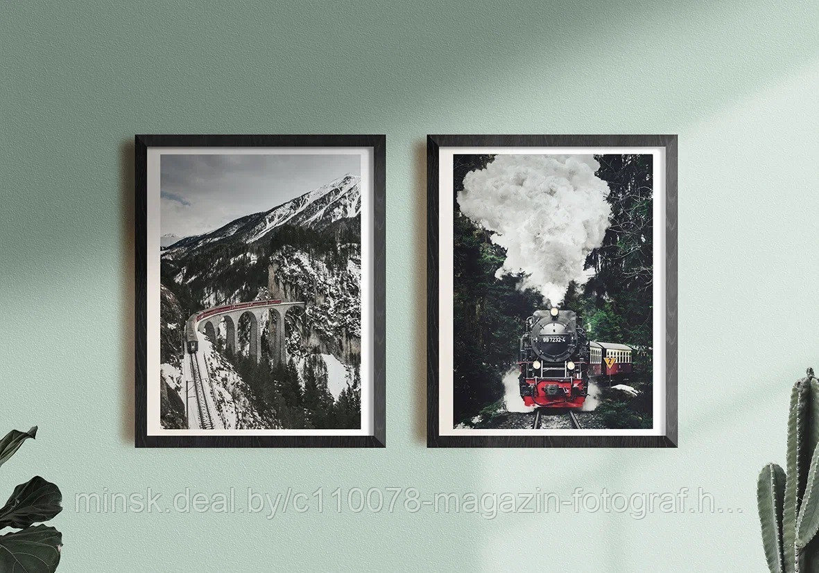 Постер 30х40 Природа (Железная дорога в Альпах) - фото 2 - id-p218593909