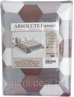 Плед TexRepublic Absolute Flannel Мозаика-соты 200x220 / 44106 - фото 6 - id-p218600243