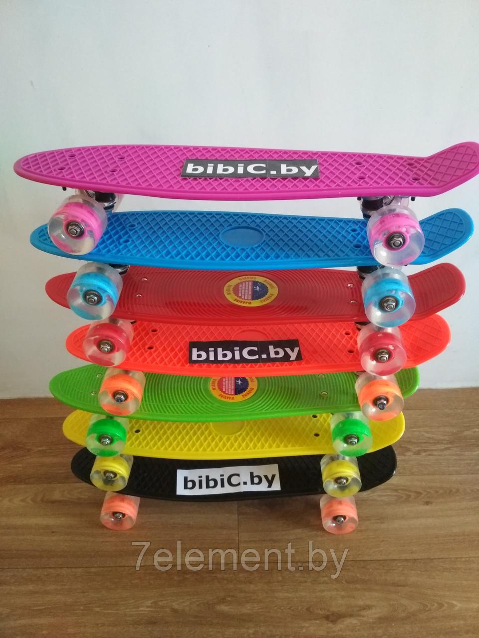 Пенни борд Penny board / скейт со светящимися ПУ колесами, скейтборд светящийся для мальчиков и девочек - фото 3 - id-p218601438