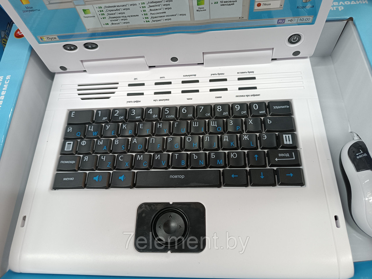 Детский компьютер ноутбук с мышкой обучающий 7004 Play Smart( Joy Toy ).2 языка, детская интерактивная игрушка - фото 3 - id-p218602441
