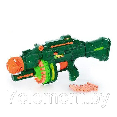 Детский игрушечный автомат бластер 7002 с мягкими пулями на батарейках - фото 2 - id-p218602457