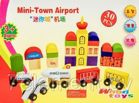 Деревянный детский набор Город MLO-7821, детские деревянные игрушки 30 предметов - фото 3 - id-p218602462