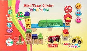 Деревянный детский набор Город MLO-7826, детские деревянные игрушки 30 предметов - фото 2 - id-p218602467