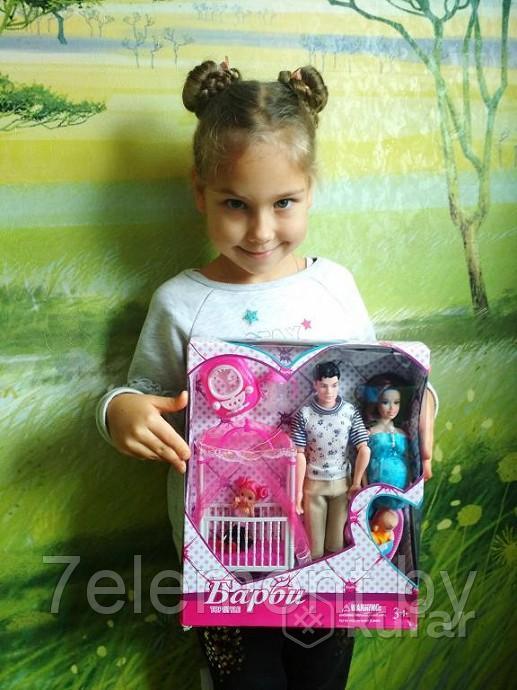 Беременная кукла Барби с мужем и детьми, детский игровой набор кукол для девочек с аксессуарами - фото 3 - id-p218601490