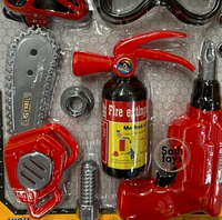Детский набор пожарного, игровой набор инструментов для спасателей с аксессуарами 639-8. Игры для мальчиков