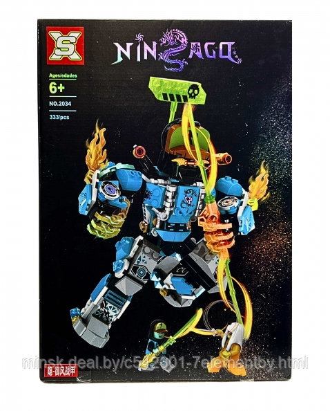 Детский конструктор Ninjago Ниндзяго Боевой робот 2034 аналог lego лего серия Ninja, игрушка для мальчиков - фото 1 - id-p218603484