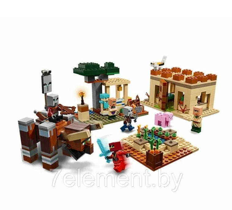 Детский конструктор Minecraft Патруль разбойников Майнкрафт, 1010 my world аналог лего lego. Игры для детей - фото 2 - id-p218603502