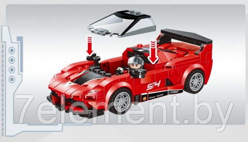 Детский конструктор Sembo Block Ferrari 607317, гоночная машинка феррари, аналог Lego лего Technik техник - фото 2 - id-p218603504