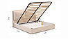 Мягкая кровать Эмилия 180*200 (подъемник) Antonio/sand, фото 2