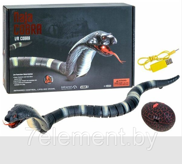 Радиоуправляемая кобра змея игрушка робот, игрушки на радиоуправлении с пультом управления для детей - фото 2 - id-p218602531